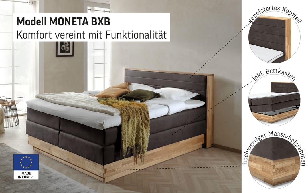 Home affaire Boxspringbett Cavan | Grau