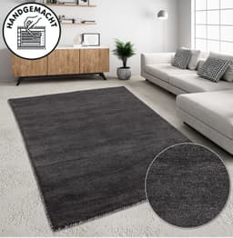 THEKO Gabbeh Uni Wollteppich | Grau