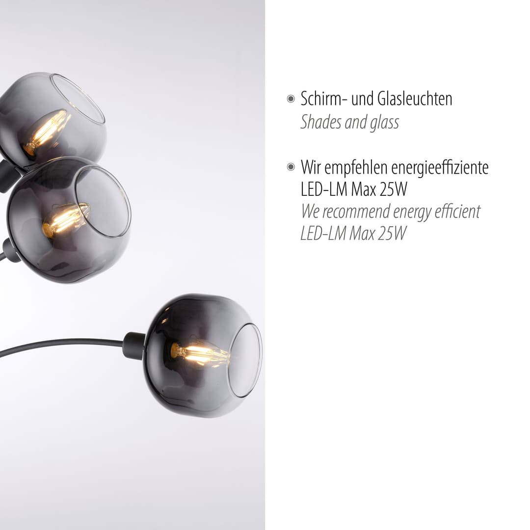 JUST LIGHT Stehlampe ZEA | Schwarz