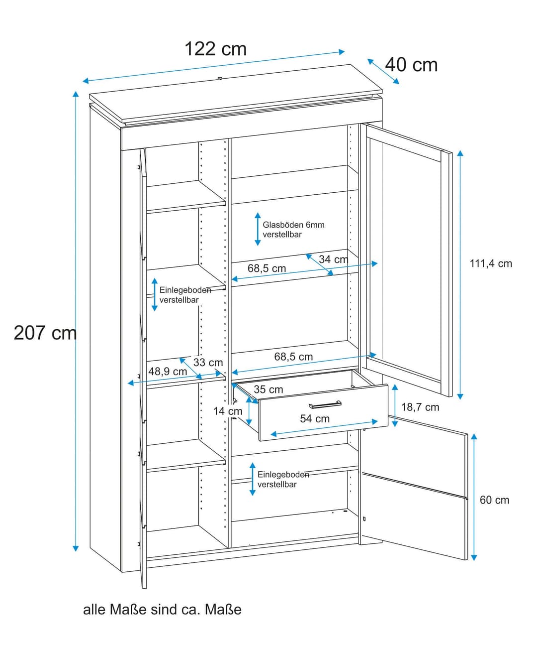 VOGL Möbelfabrik Vitrine | Holztöne