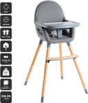 BabyGo Hochstuhl Scandi - wood | Grau 2