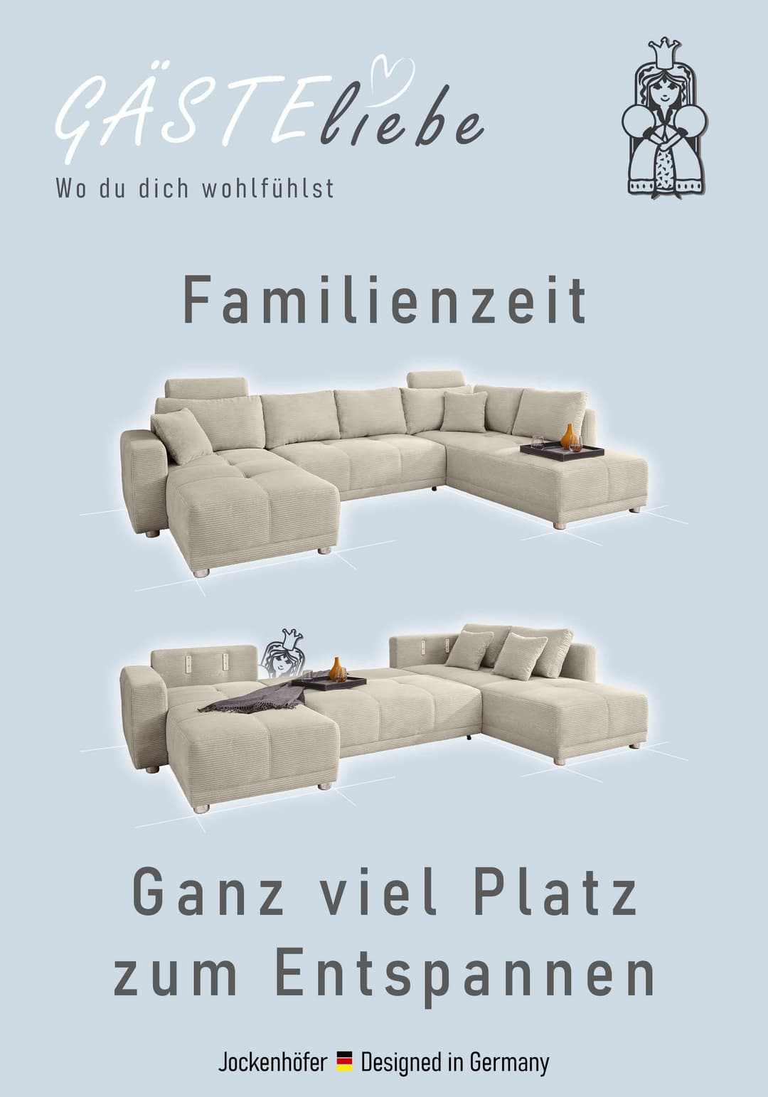 Jockenhöfer Gruppe Wohnlandschaft Orlando U-Form | Schwarz