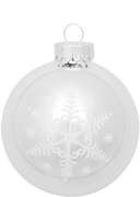 Krebs Glas Lauscha Weihnachtsbaumkugel Schneeflocke silberfarben (16 4