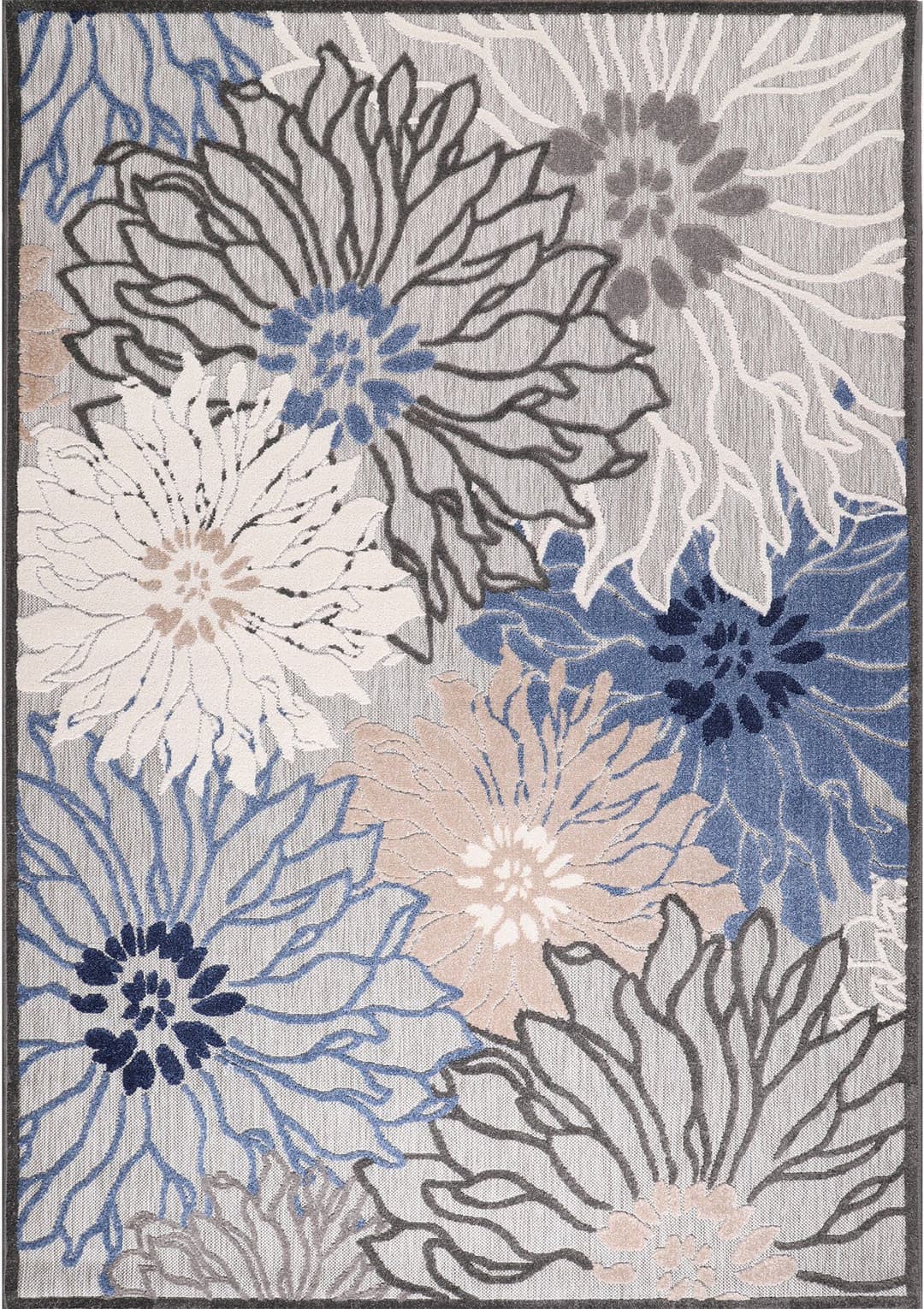 Sanat Teppich Floral 2 Outdoor | Grau