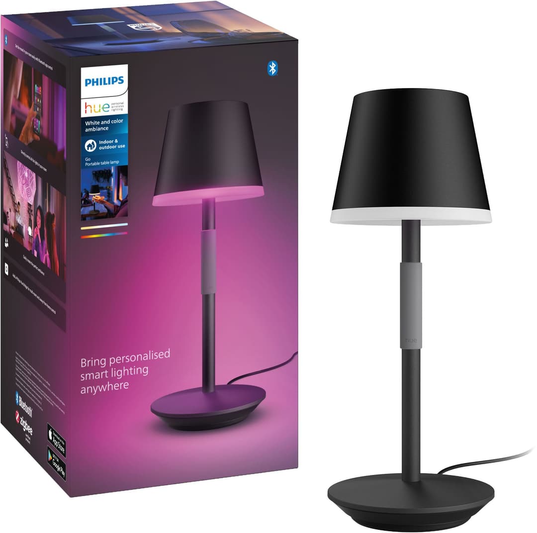 Philips Hue Smarte LED-Leuchte White & Color Ambiance Go | Schwarz