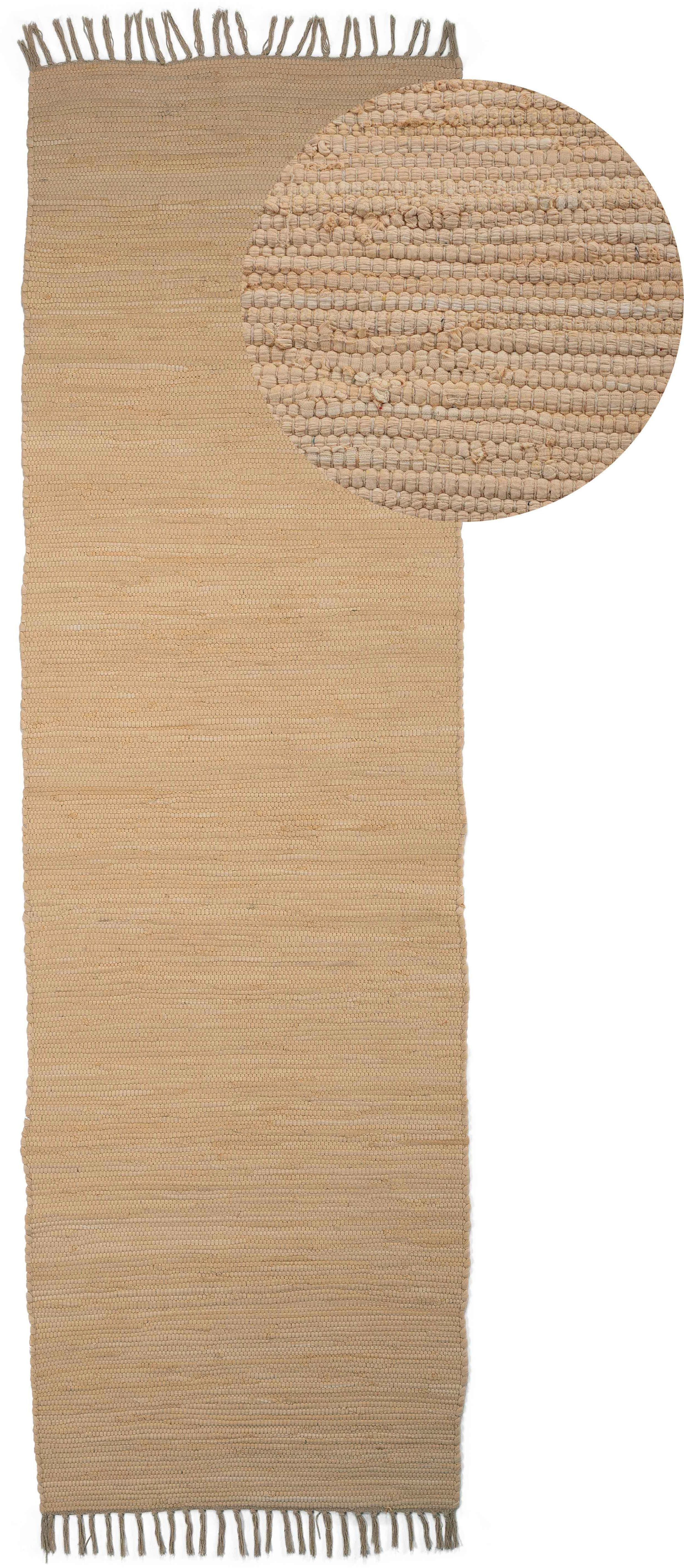 carpetfine Teppich Kelim Chindi uni | Beige