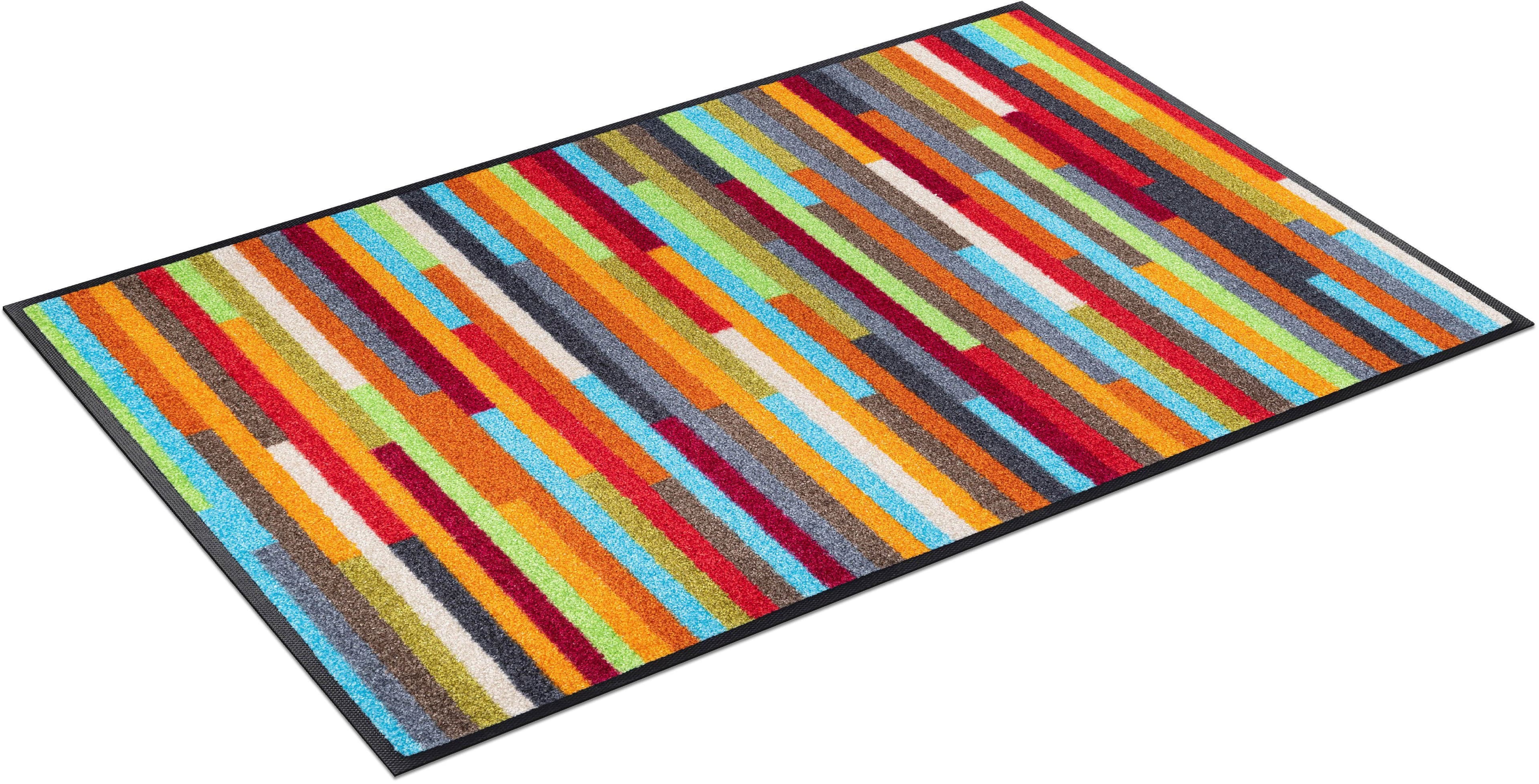 wash+dry by Kleen-Tex Teppich Mikado Stripes | Mehrfarbig
