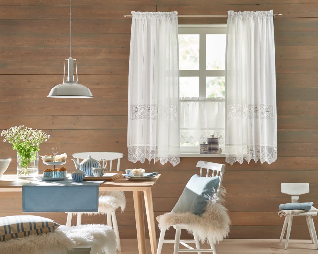 HOSSNER - ART OF HOME DECO Querbehang Dachstein | Weiß