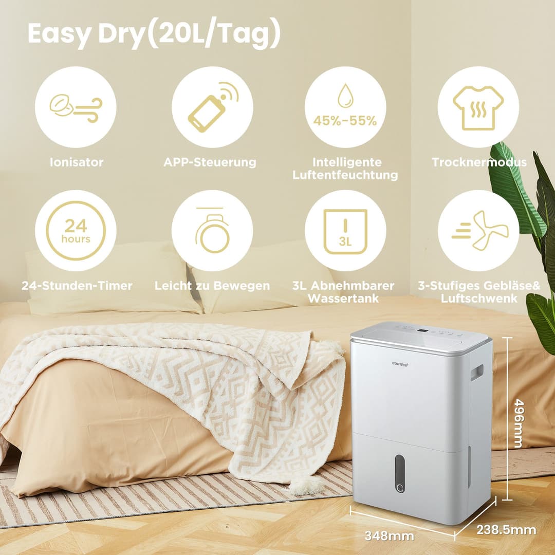 comfee Easy Dry 20 Luftentfeuchter | Weiß