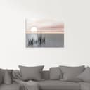 Artland Glasbild Sonnenuntergang mit Schilf | Mehrfarbig 3