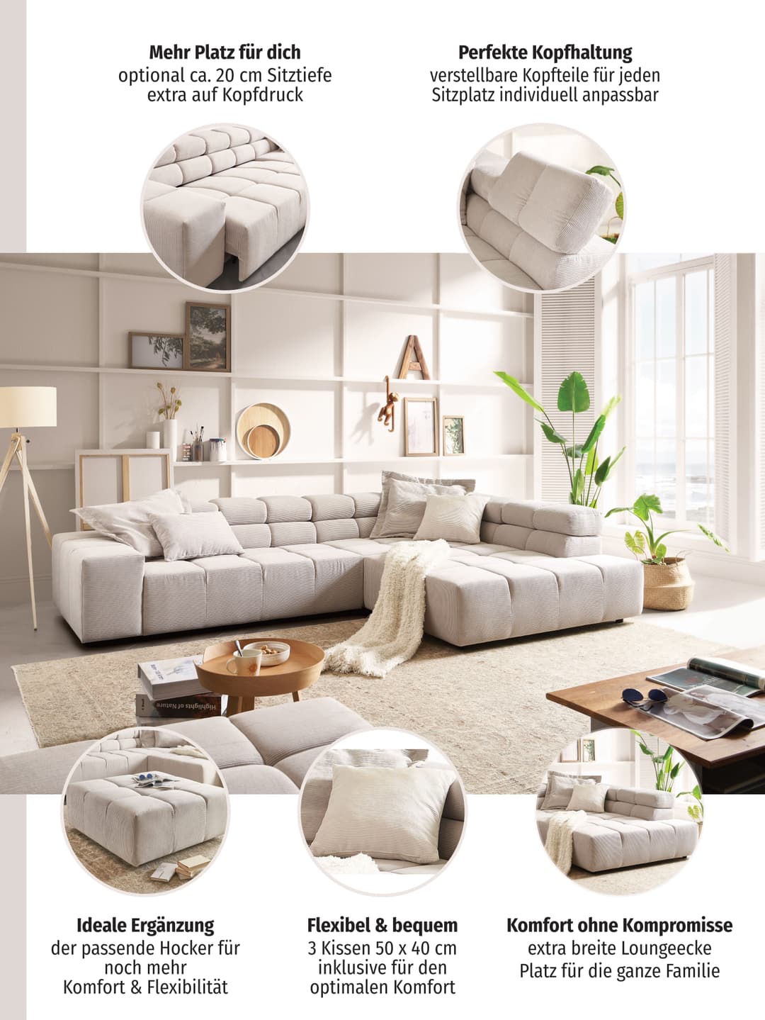 Home affaire Ecksofa Ancona | Grau
