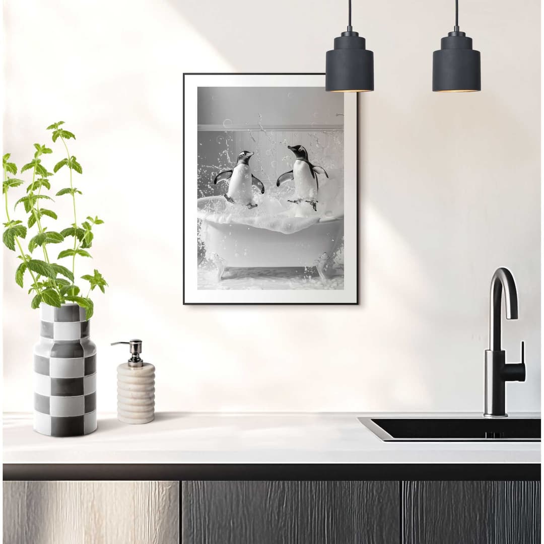 Reinders! Poster Penguin Splash | Schwarz