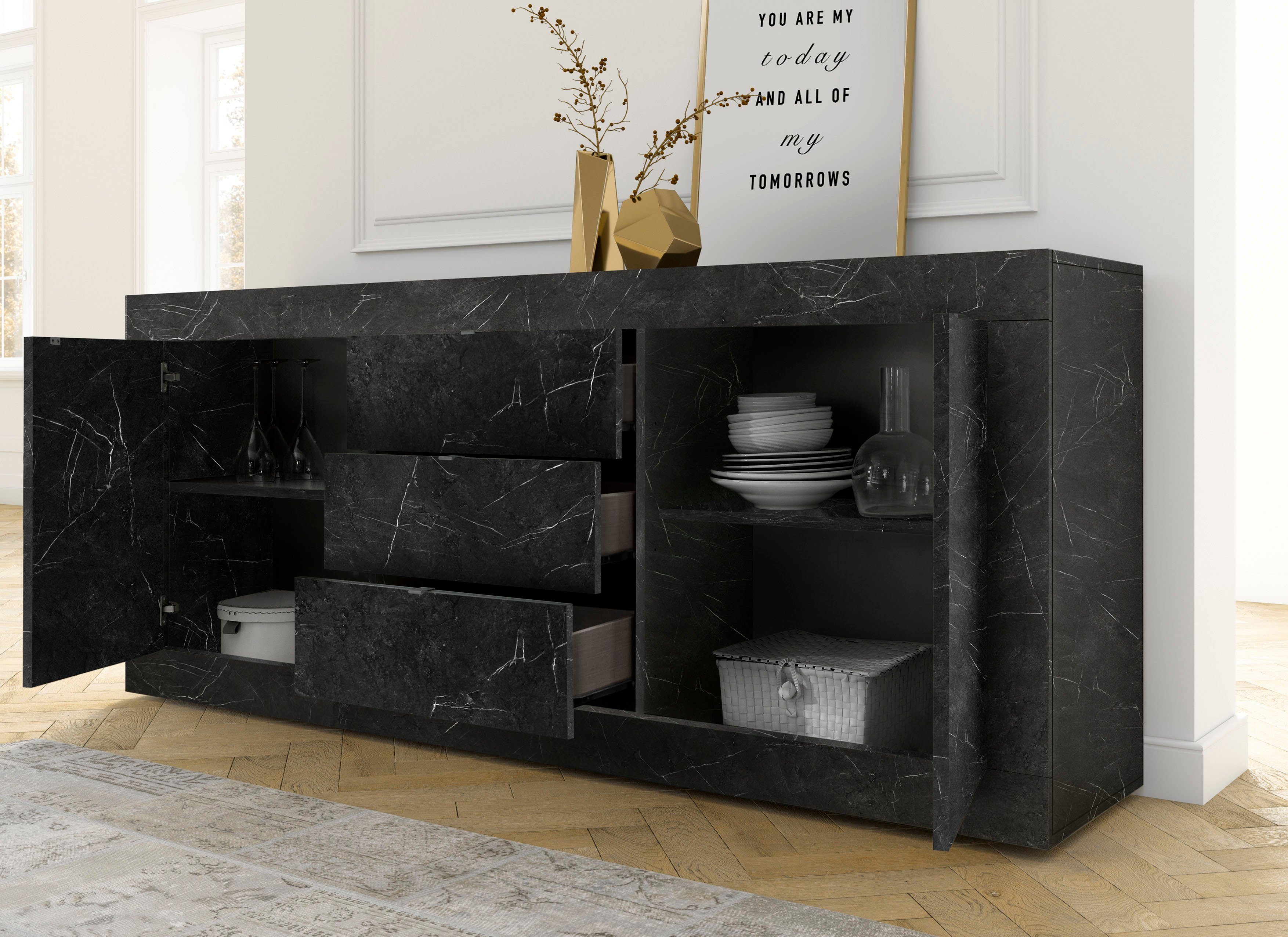 Home affaire Sideboard Basic | Schwarz