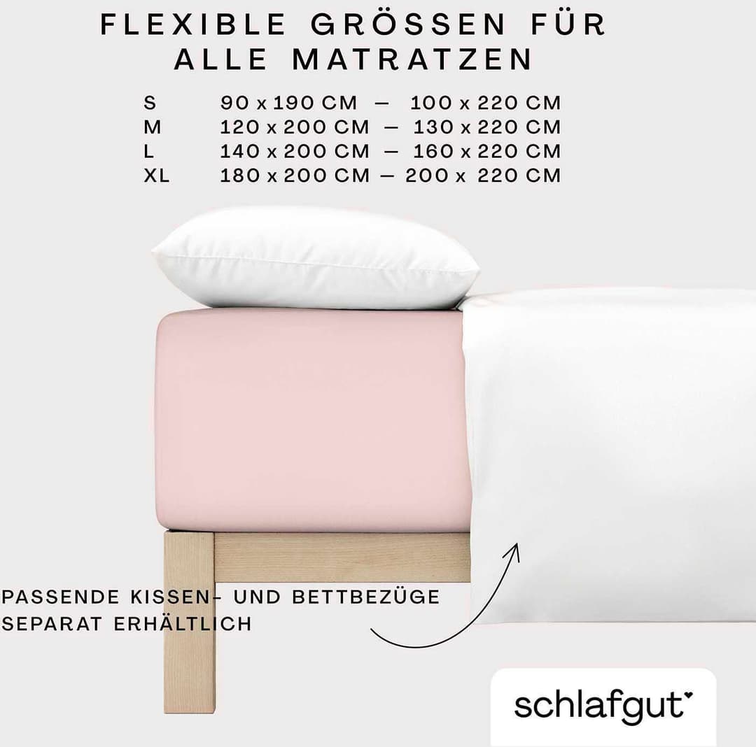Schlafgut Spannbettlaken PURE BOXSPRING | Rosa