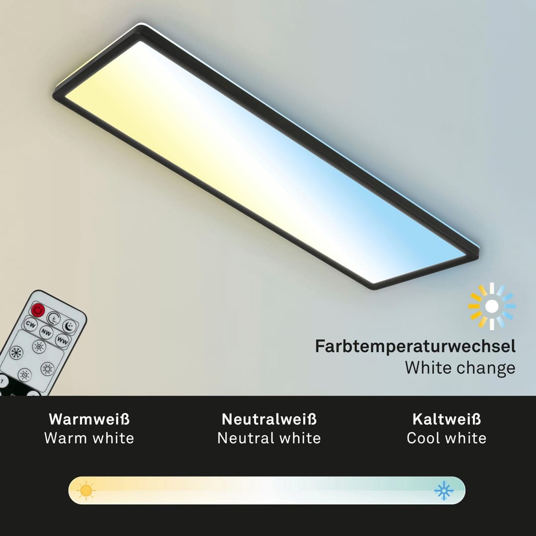 Briloner Leuchten LED Panel 7403015 SLIM | Schwarz