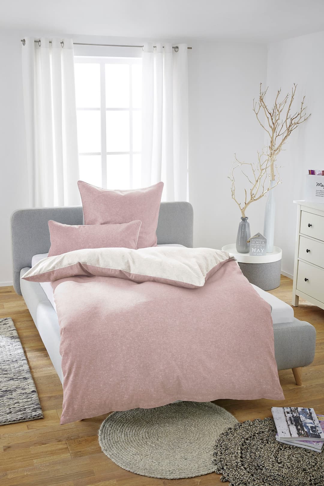 Biberna Hermal Flanell Bettwäsche | Rosa