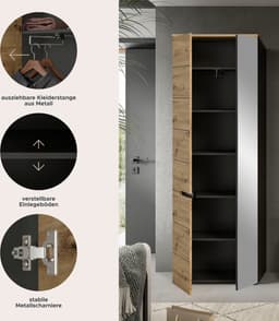 Home affaire Garderobenschrank REHAT | Grau