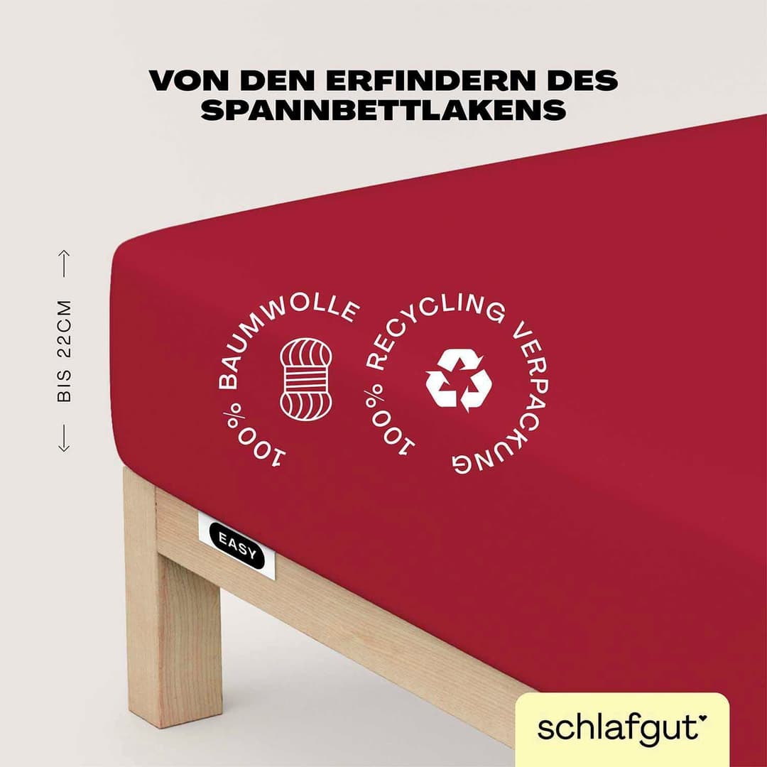 Schlafgut Spannbettlaken EASY JERSEY | Rot