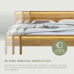 Home affaire Massivholzbett Ambroise aus Wildeiche | Holztöne