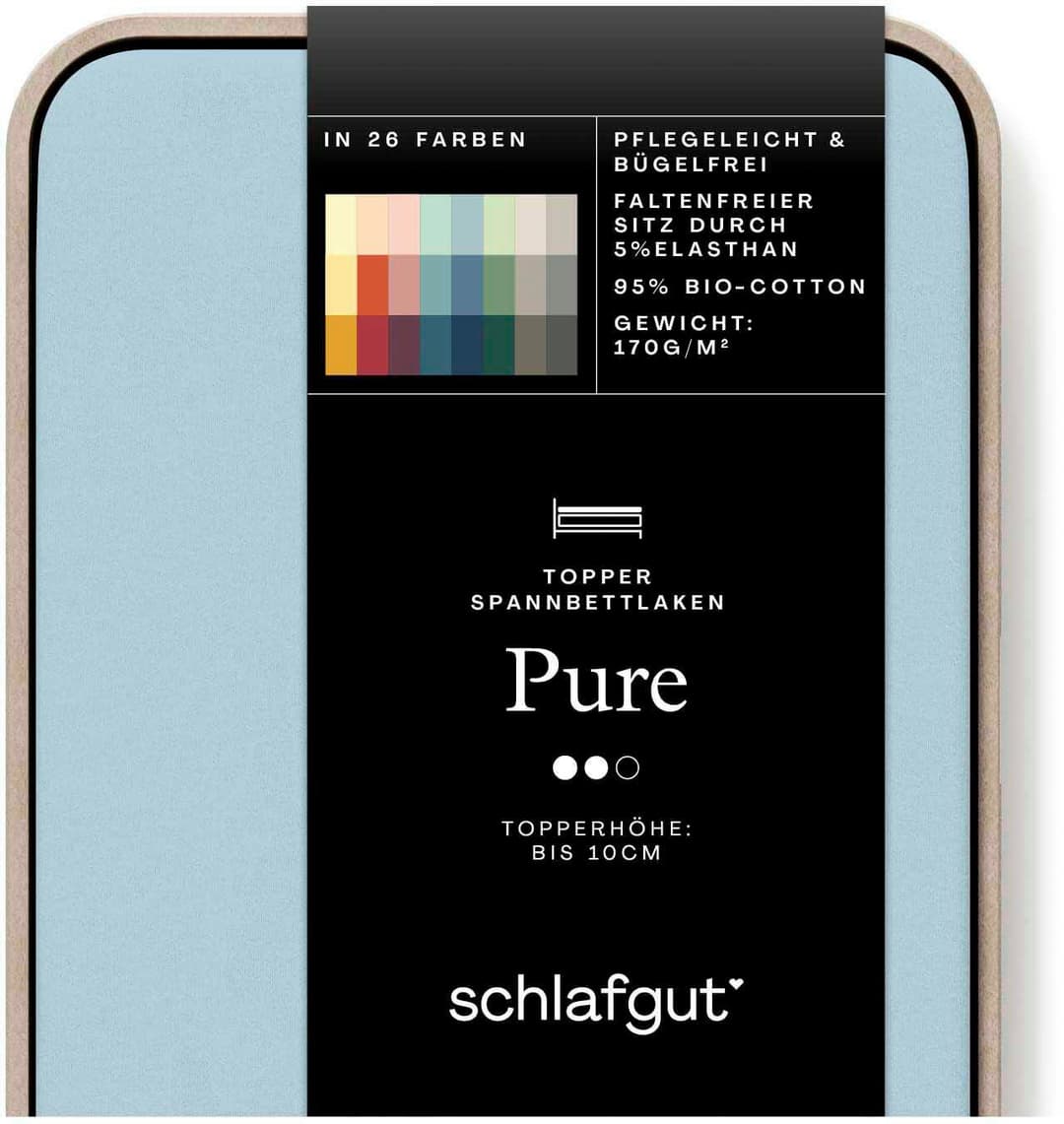 Schlafgut Spannbettlaken PURE TOPPER | Blau