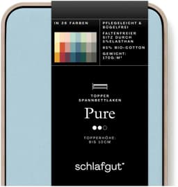 Schlafgut Spannbettlaken PURE TOPPER | Blau