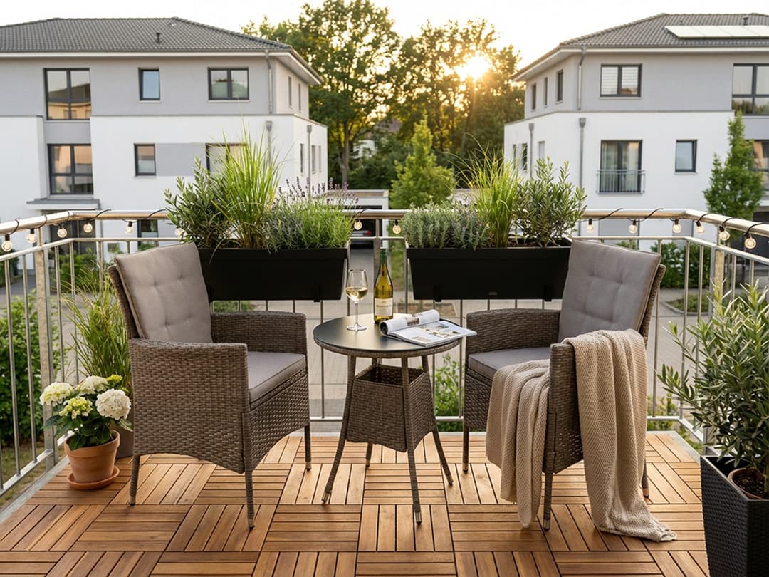 KONIFERA Garten-Essgruppe Balkonset Mailand | Braun