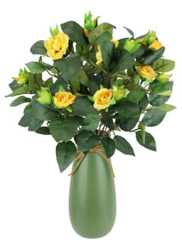 Künstlicher Rosenbusch in Vase von I.GE.A. | Gelb