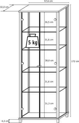fif möbel Vitrine OPTIMA | Holztöne