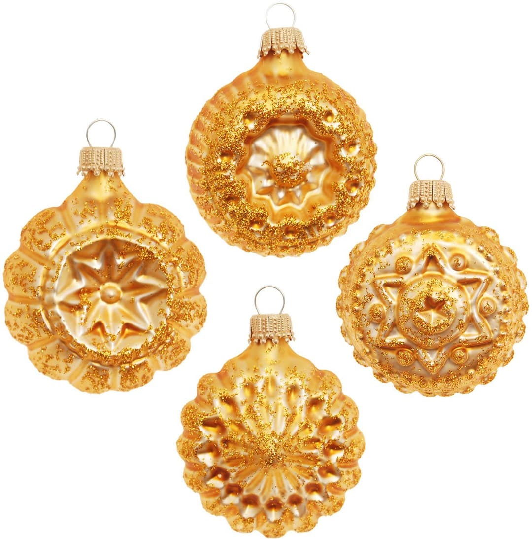Krebs Glas Lauscha Christbaumschmuck Glaskugelformen | Gold