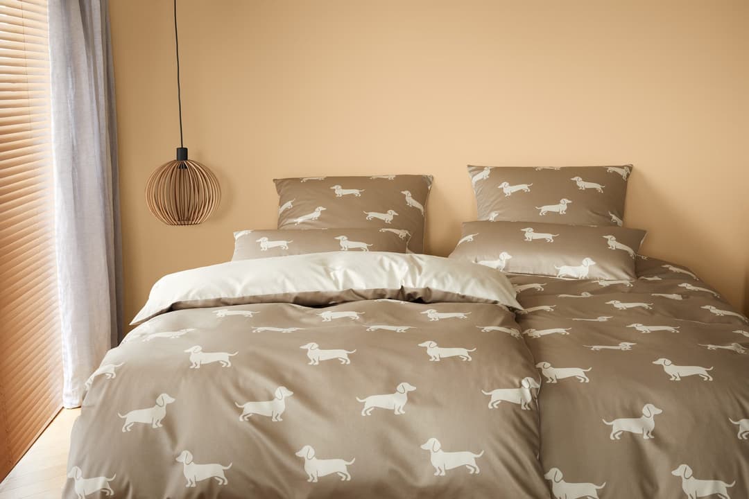 Elegante Bettwäsche Dogs | Braun