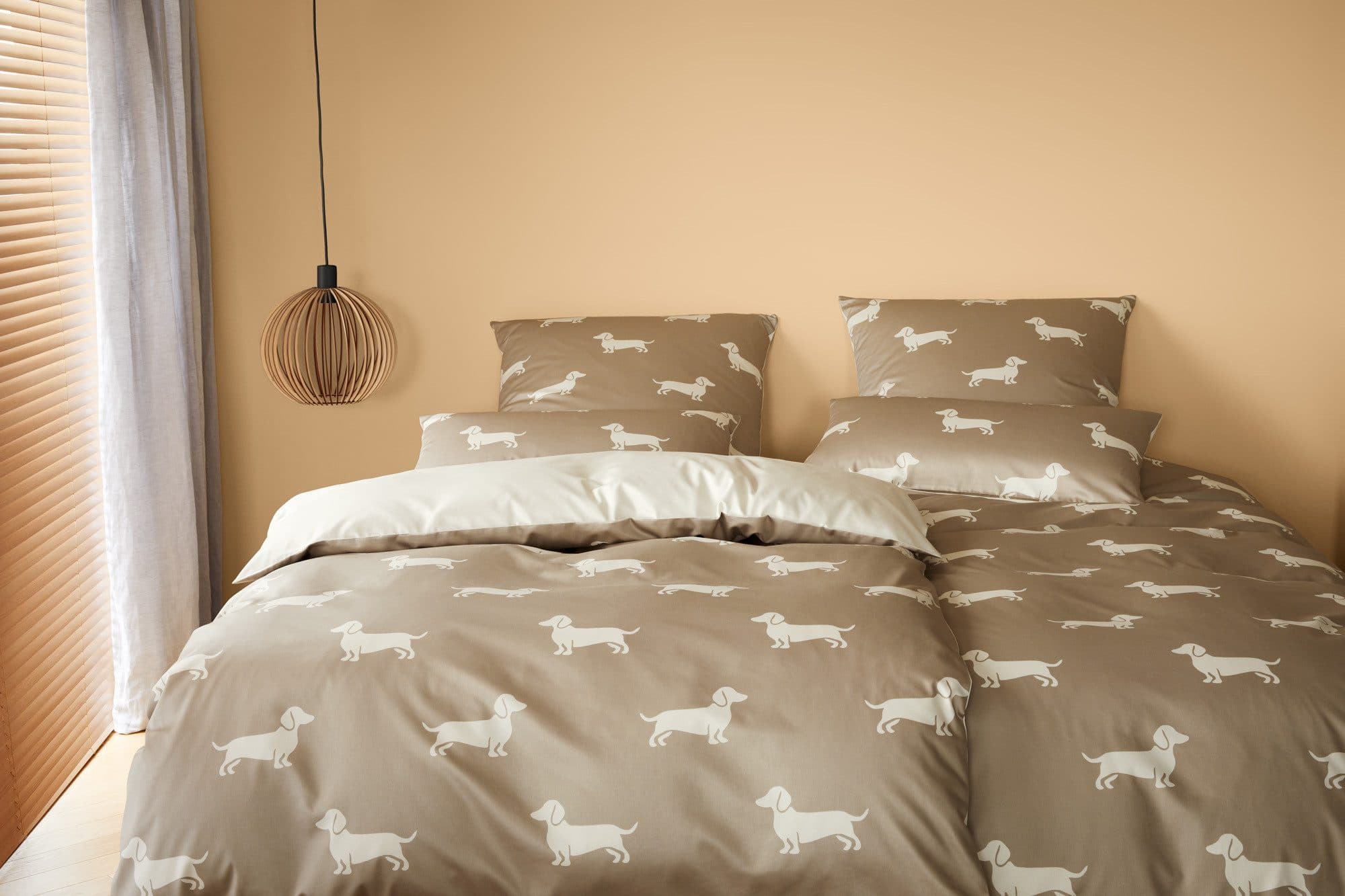 Elegante Bettwäsche Dogs | Braun