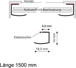 Liedeco Klebeschiene | Weiß