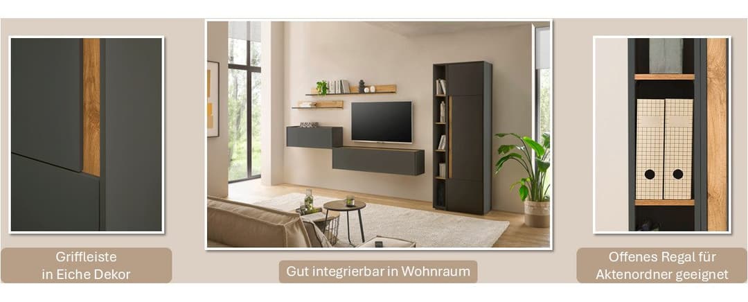 Home affaire Aktenschrank CiTY/GiRON | Grau