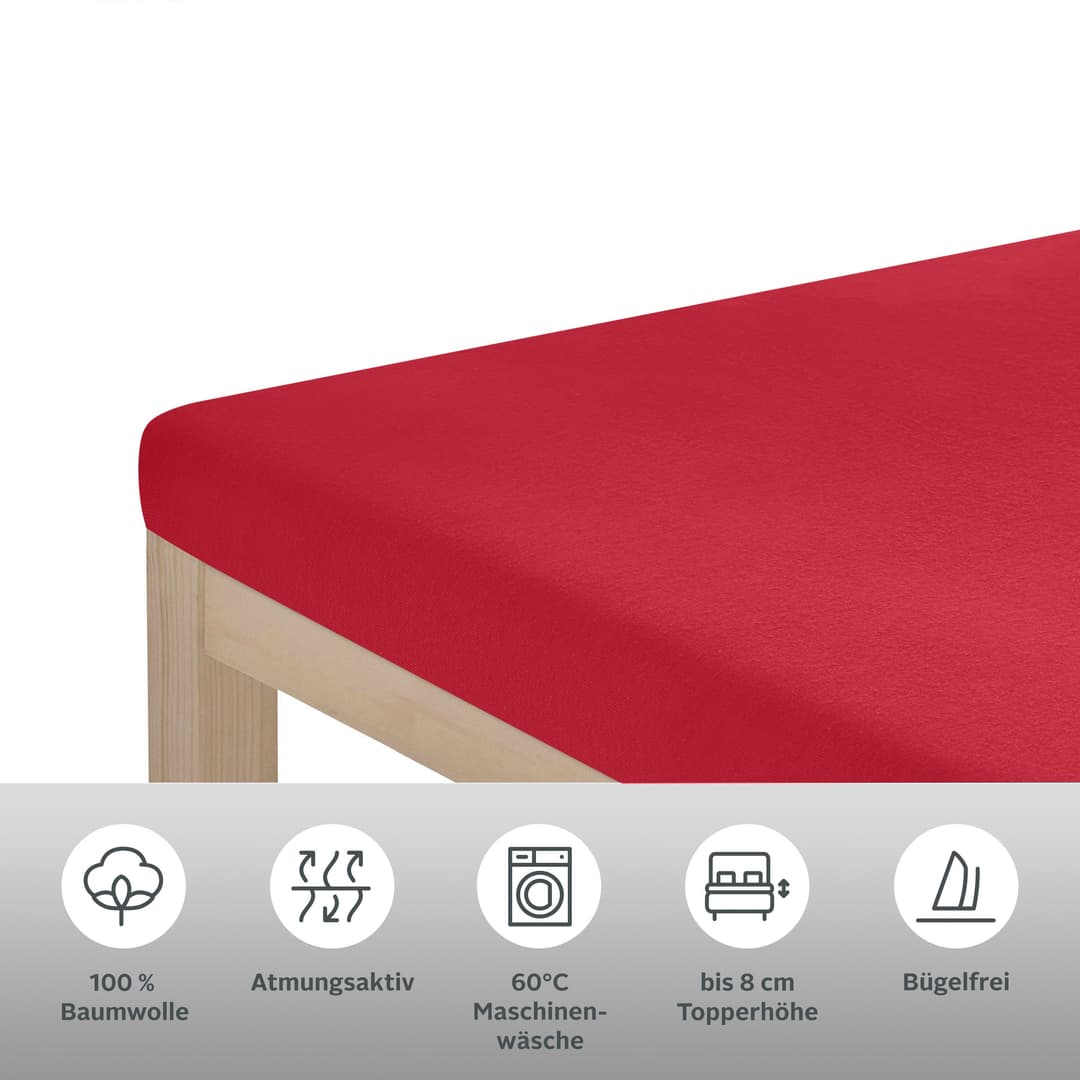 OTTO home Spannbettlaken Topper Basic | Rot