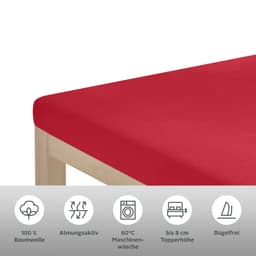 OTTO home Spannbettlaken Topper Basic | Rot