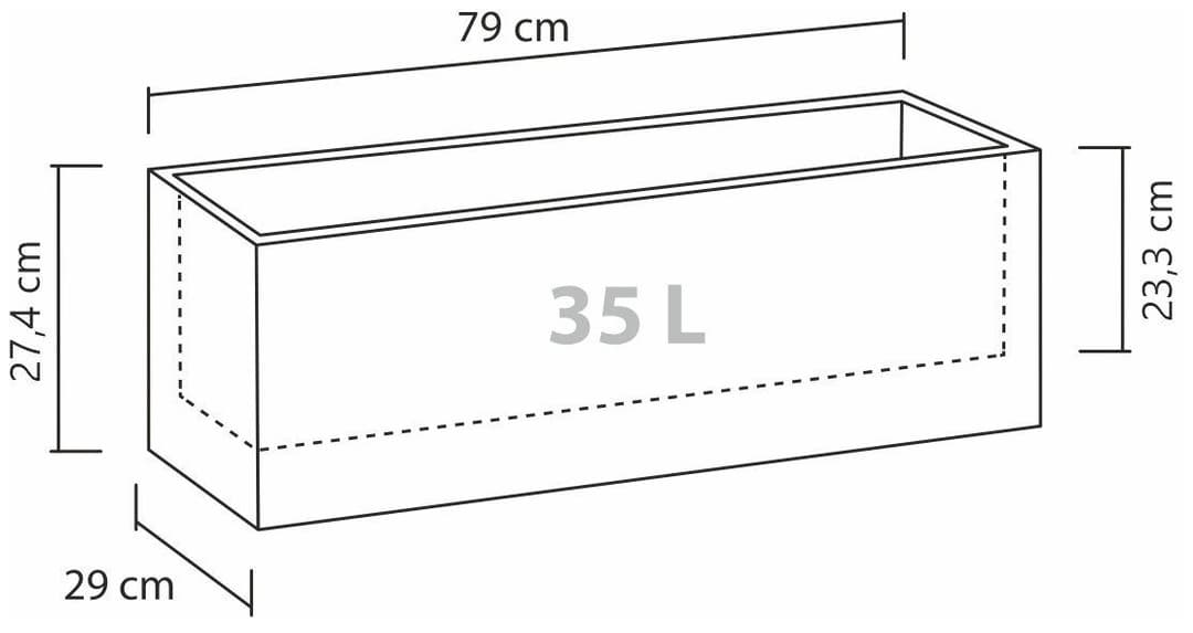 Scheurich C-CUBE LONG Blumentopf | Schwarz