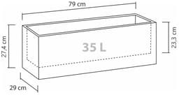 Scheurich C-CUBE LONG Blumentopf | Schwarz