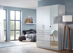 rauch HOMBURG Kleiderschrank mit Spiegel | Weiß