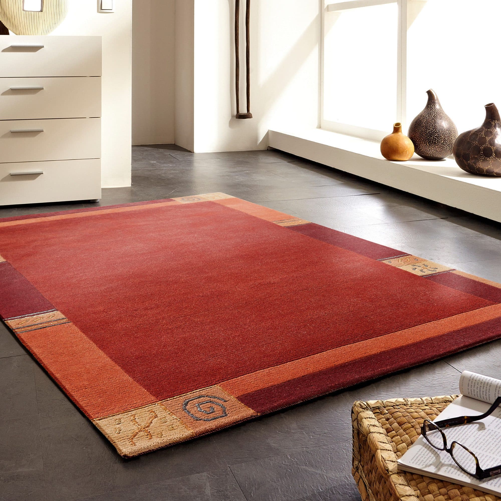 LUXOR living Wollteppich India | Rot