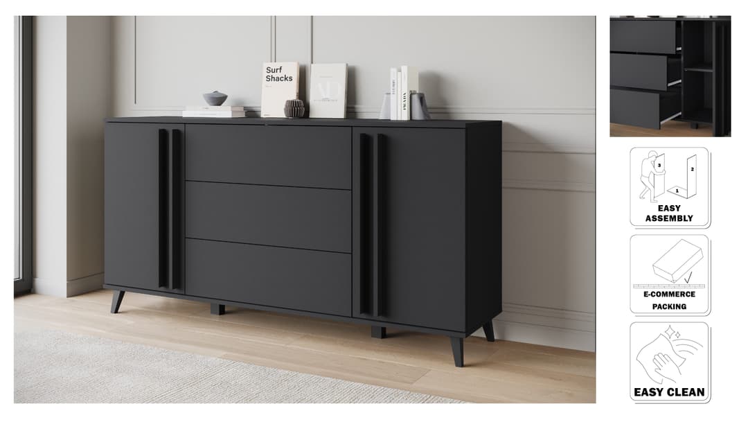 Home affaire Sideboard Helsinki | Schwarz