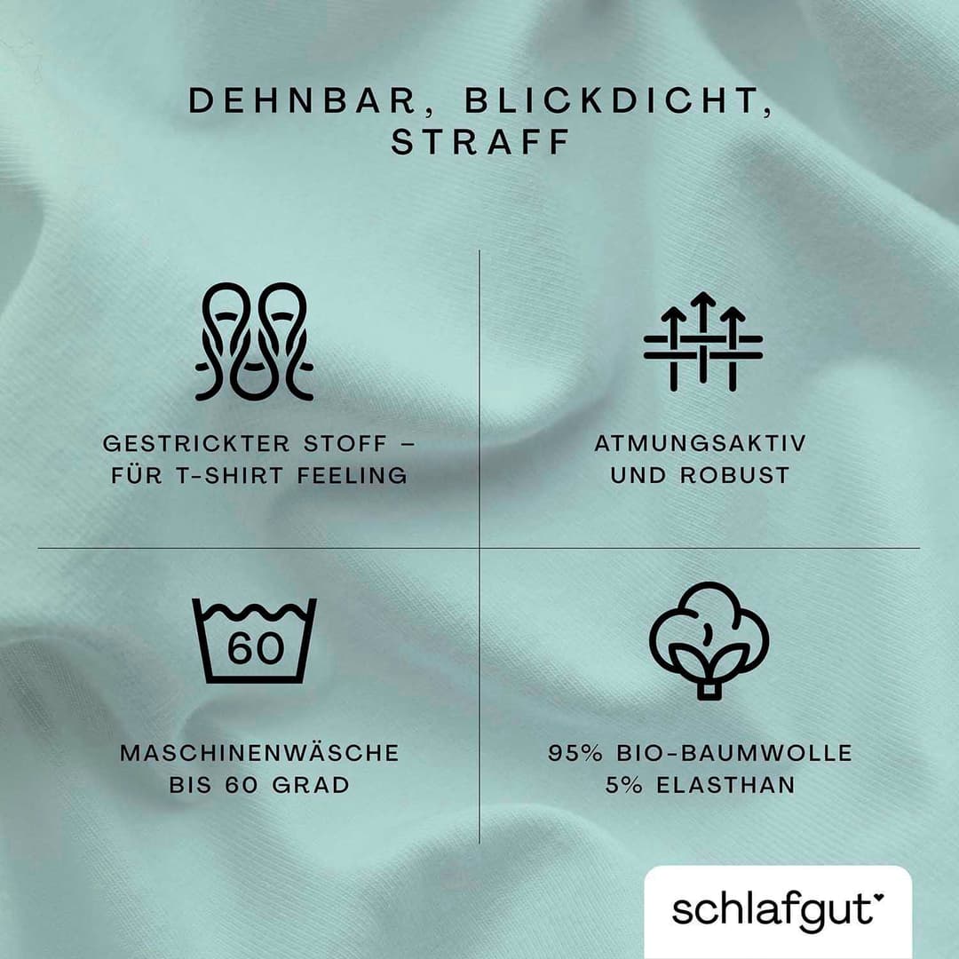Schlafgut Spannbettlaken PURE Bio-Baumwolle | Türkis
