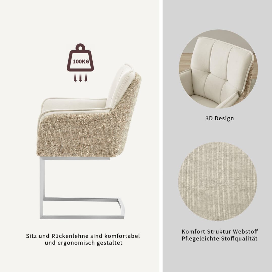OTTO home Esszimmerstuhl Durham | Beige