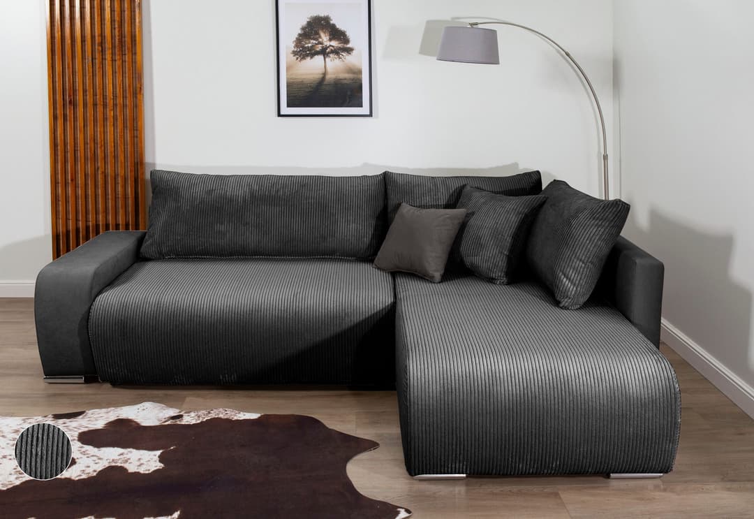 COLLECTION AB Ecksofa Poppy L-Form | Grau