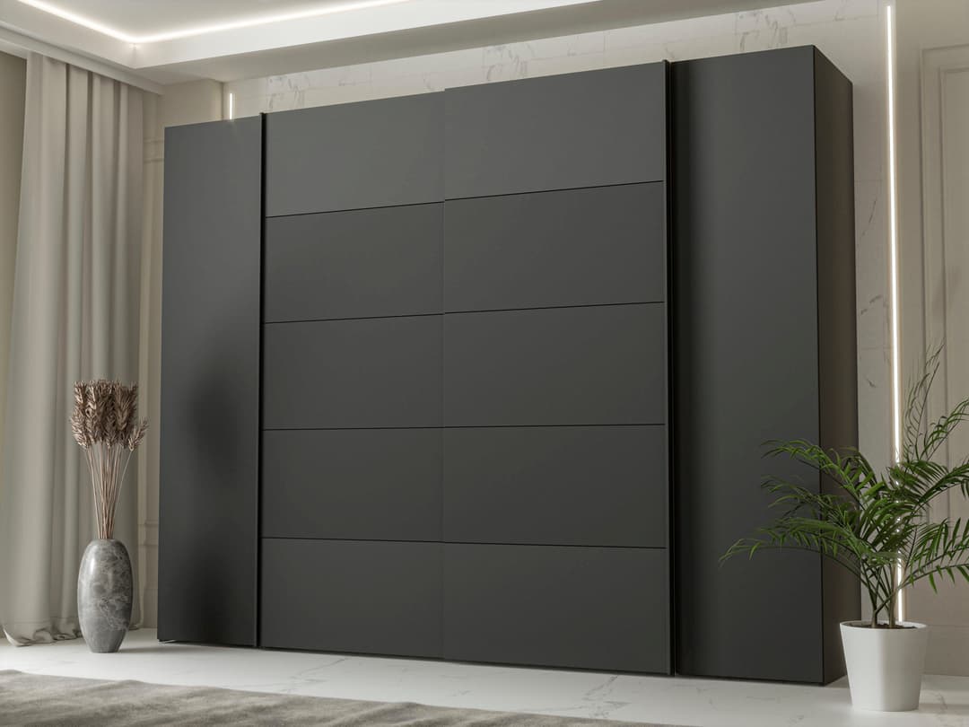 FORTE Kleiderschrank Narago | Schwarz