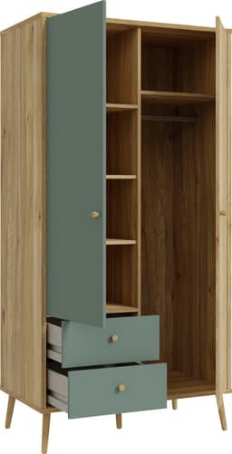 FORTE Kleiderschrank | Grün