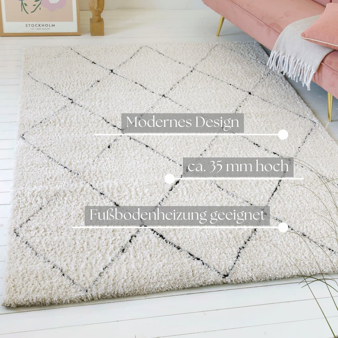 OTTO home Hochflor-Teppich Aveline | Beige