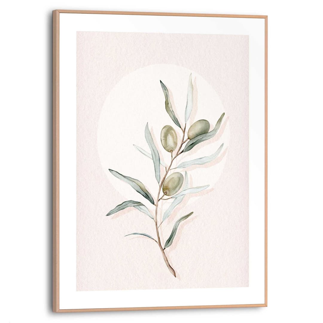 Reinders! Bild mit Rahmen Circle Olives | Beige