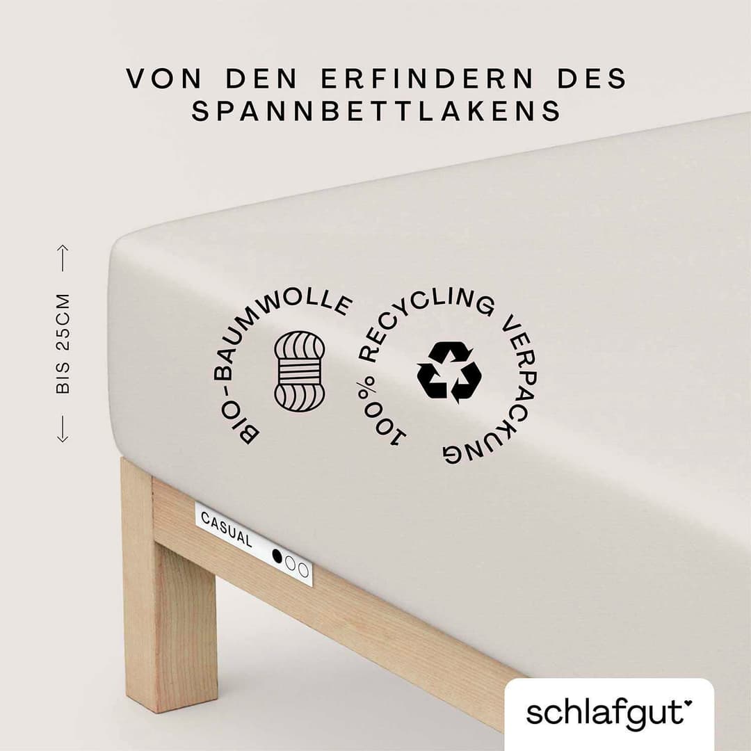 Schlafgut Spannbettlaken CASUAL | Beige