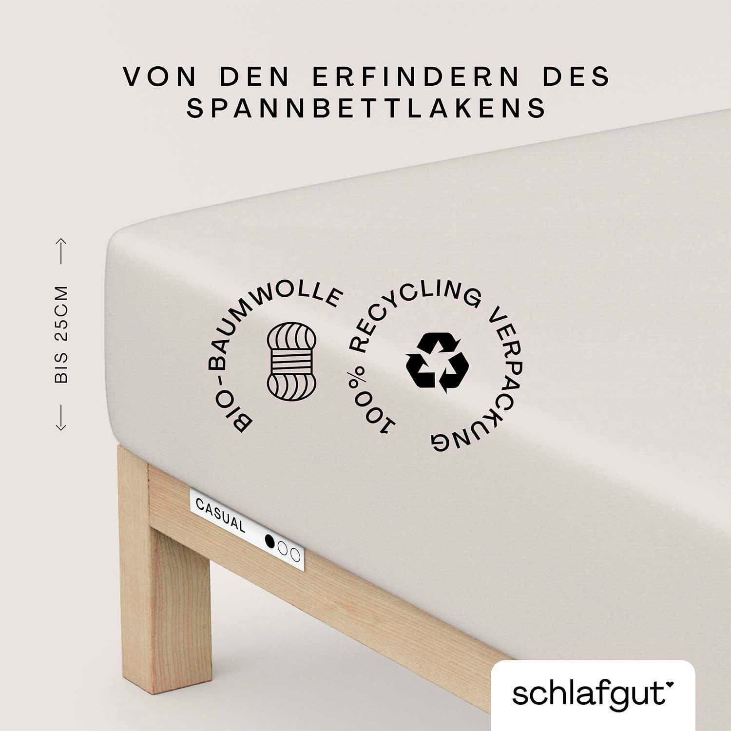 Schlafgut Spannbettlaken CASUAL | Beige