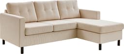 ATLANTIC home collection Ecksofa Tea L-Form | Beige